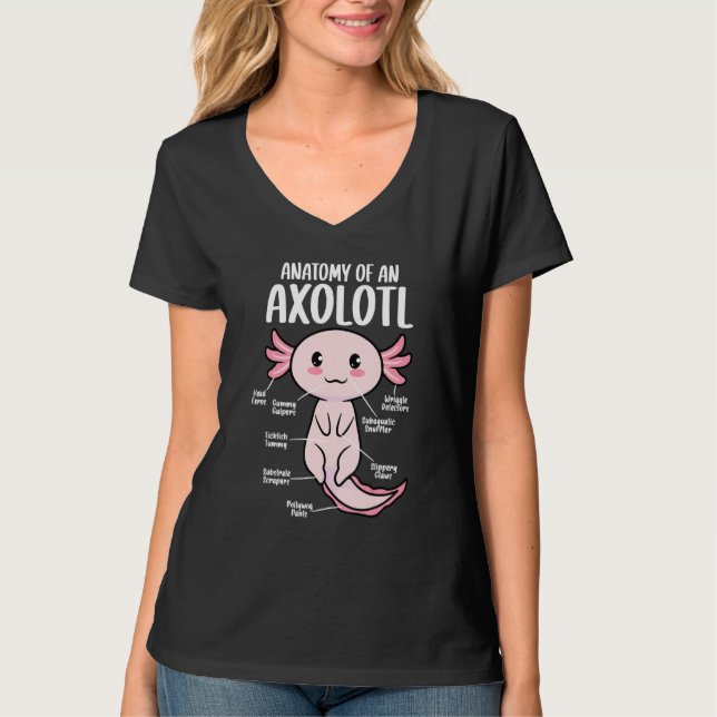 Camiseta Anatomia De Uma Ciência Biológica Axolotl Funny Ax (Frente)