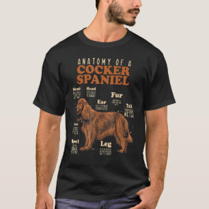 Camiseta Anatomia De Uma Função De Cocker Spaniel Do Dogu20