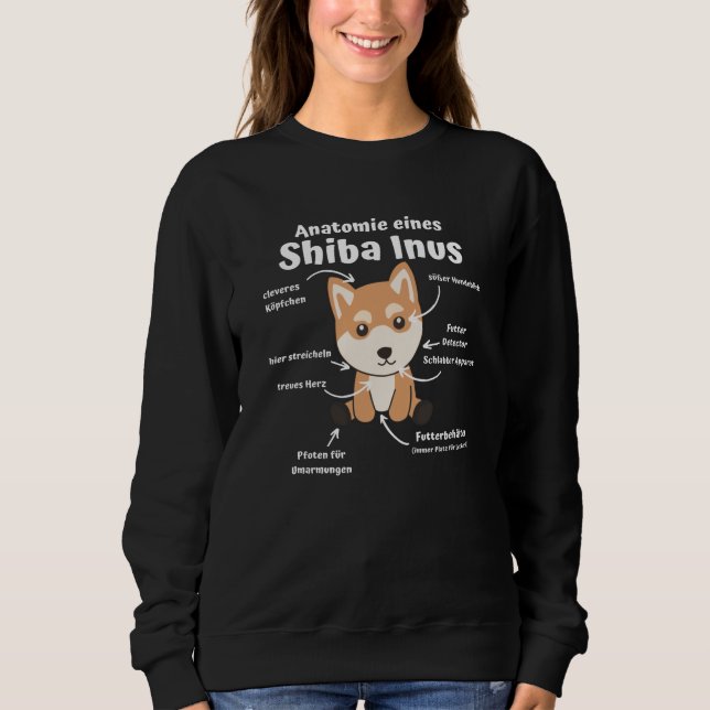 Camiseta Anatomia De Uma Shiba Inus Cachorro Doce (Frente)