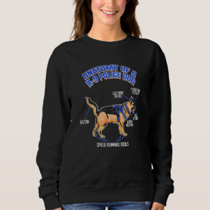 Camiseta Anatomia De Uma Unidade K9 De Polícia Cachorro Eng