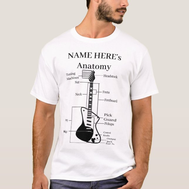 Camiseta Anatomia De Violão E Anatomia De Violão (Frente)