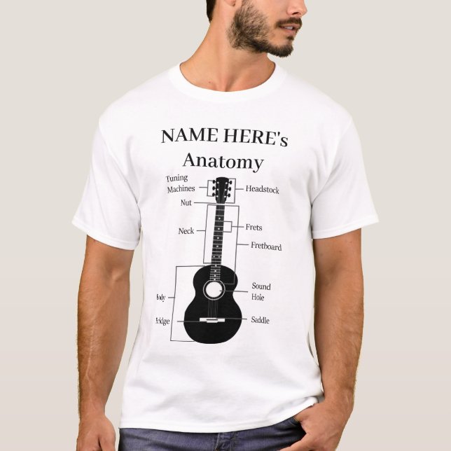 Camiseta Anatomia De Violão E Anatomia De Violão (Frente)