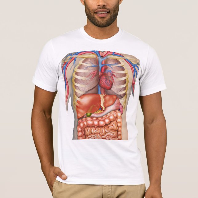 Camiseta Anatomia distorcido dos órgãos internos de (Frente)