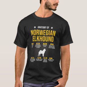 Camiseta Anatomia do Amante do Cão Norwegian Elkhound para