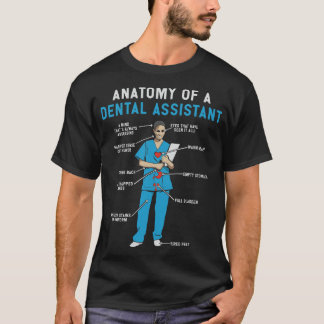 Camiseta Anatomia do Assistente Dental Sujeira e Presentes