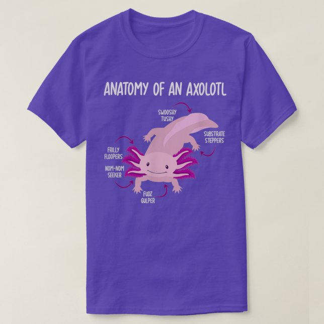 Camiseta Anatomia Do Axolotl Para Crianças Pet Aquarium Pet (Frente do Design)