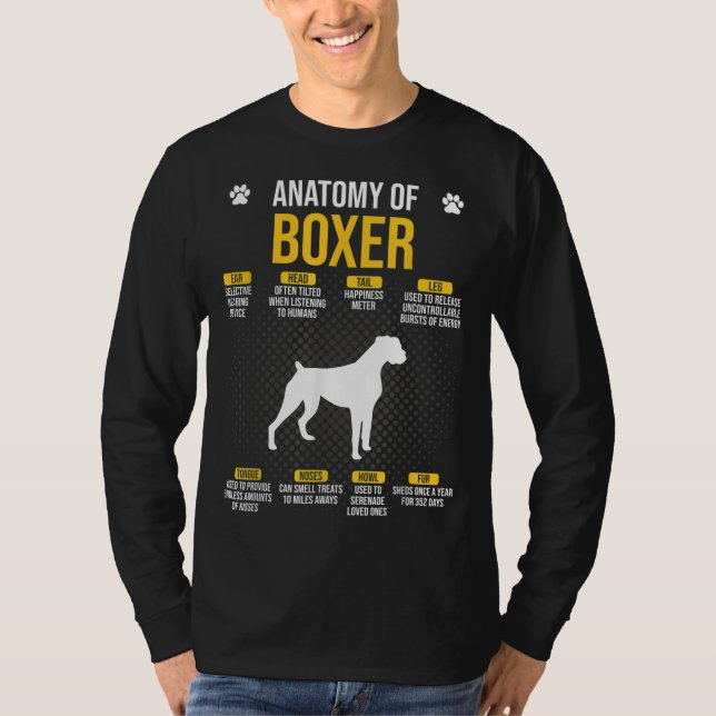 Camiseta Anatomia Do Cachorro-Boxer (Frente)