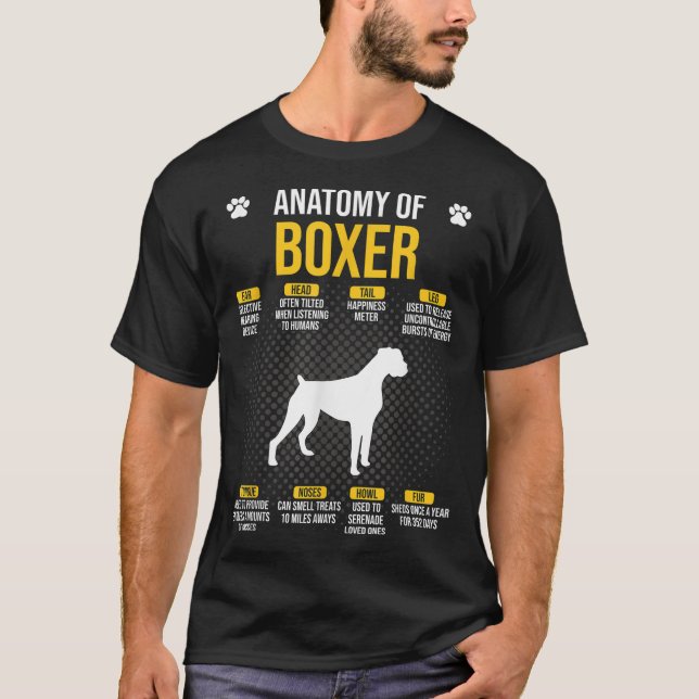 Camiseta Anatomia Do Cachorro-Boxer (Frente)