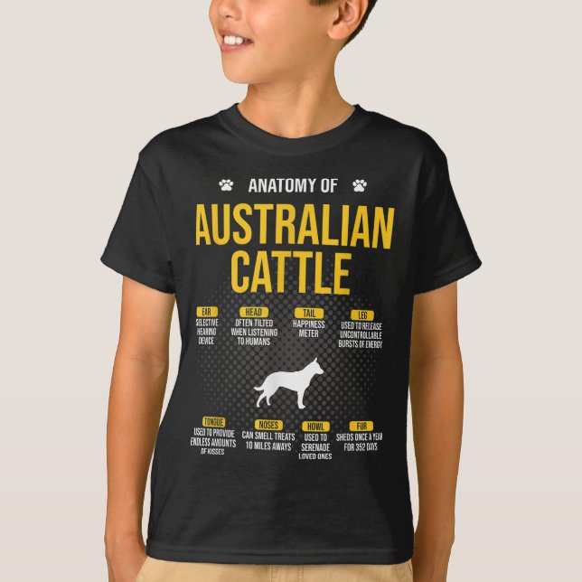 Camiseta Anatomia Do Cão Australiano (Frente)