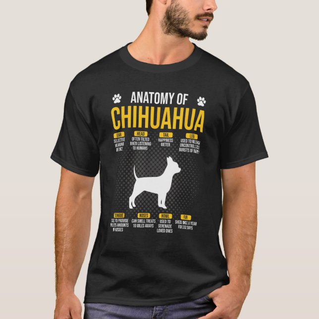 Camiseta Anatomia Do Cão Chihuahua (Frente)