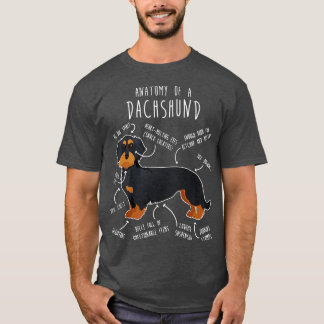 Camiseta Anatomia do cão-de-cheiro e do cão-de-cabeça-branc