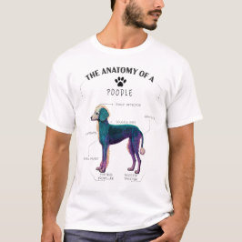 Camiseta Anatomia do cão de Poodle - presente Ama o cão pai
