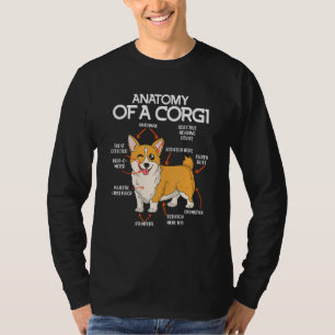 Camiseta Anatomia do cão galês Corgi Anatomia do cão