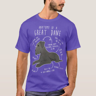 Camiseta Anatomia do cão-grande-dinamarquês azul