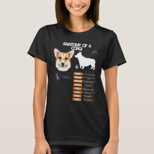 Camiseta Anatomia do Cão Welsh Corgi Mãe Avó Homens Mulhere