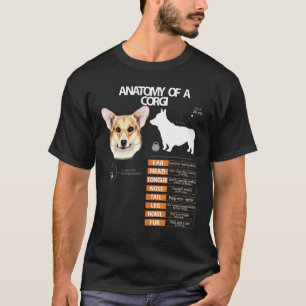 Camiseta Anatomia do Cão Welsh Corgi Mãe Avó Homens Mulhere