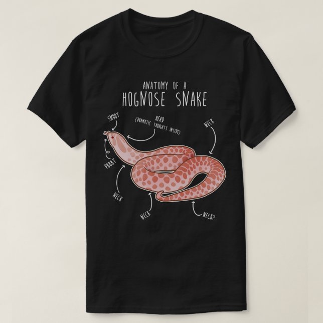Camiseta Anatomia do Cobra do Pastel Hognose rosa (Frente do Design)