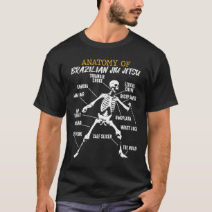 Camiseta Anatomia do esqueleto da luta de Jiu Jitsu