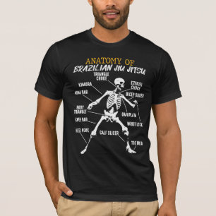 Camiseta Anatomia do esqueleto da luta de Jiu Jitsu