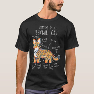 Camiseta Anatomia do Gato Bengal Adorável Gato Bengal Mãe