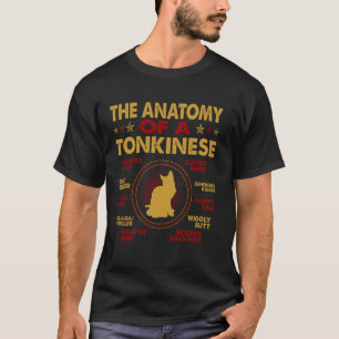 Camiseta Anatomia do Gato Tonquinês Presente para Amantes d