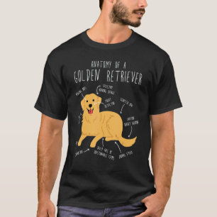 Camiseta Anatomia do Golden Retriever Cão de Estimação Mã