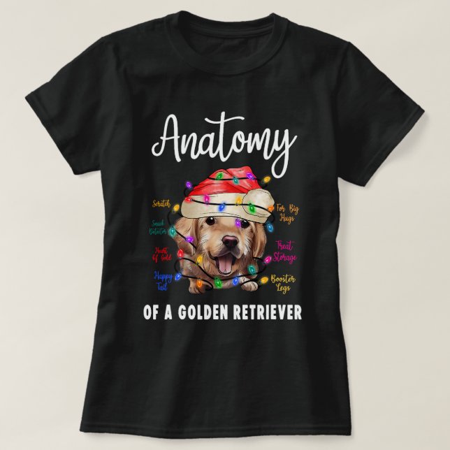 Camiseta Anatomia do Ouro Retriever Funny Retriever Cog Lo (Frente do Design)