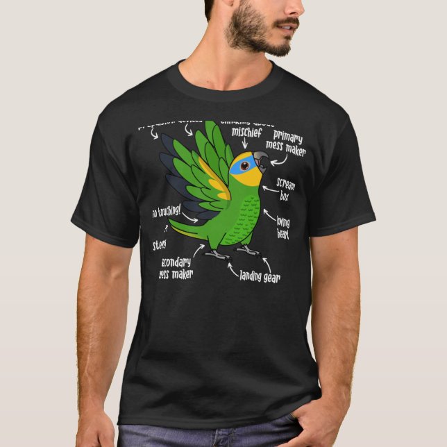 Camiseta Anatomia do papagaio I Amazônia alada laranja (Frente)