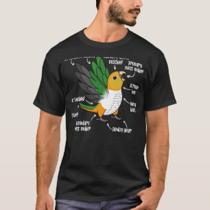 Camiseta Anatomia do papagaio I Caique de barriga branca