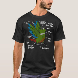 Camiseta Anatomia do papagaio I Green Cheek Conure