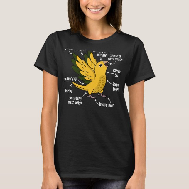 Camiseta Anatomia do papagaio I Ouro Conure (Frente)