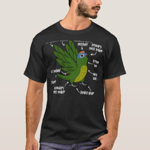Camiseta Anatomia do papagaio I Peach fronte Conure