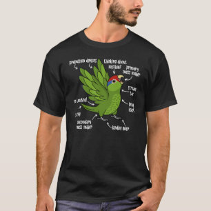 Camiseta Anatomia do papagaio I vermelho mexicano encabeçad