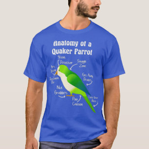 Camiseta Anatomia do periquito do papagaio-papagaio Quaker