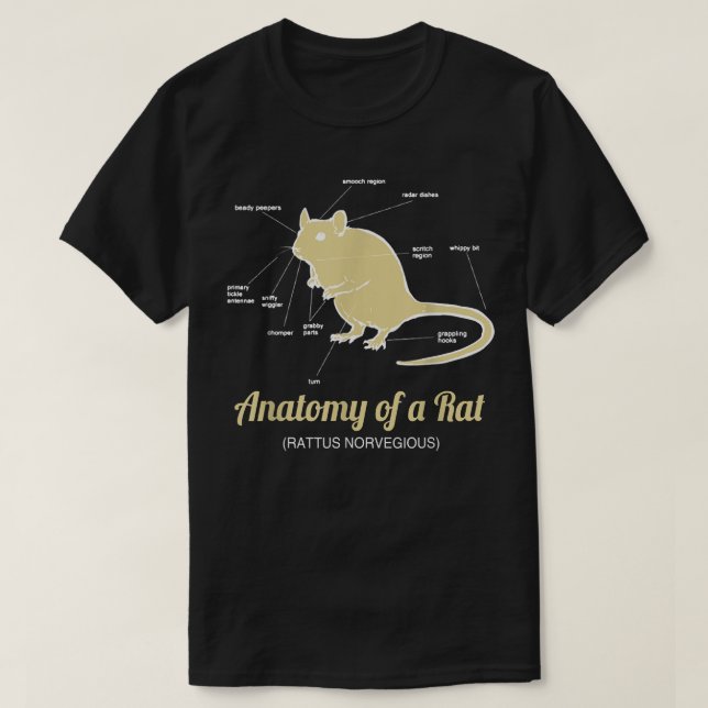 Camiseta Anatomia do Rato de Estimação  (Frente do Design)