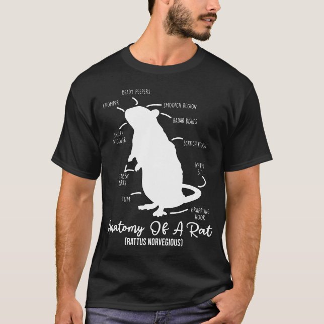 Camiseta Anatomia do rato para qualquer amante de rato e an (Frente)