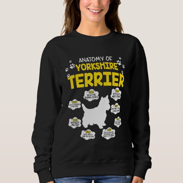 Camiseta Anatomia Do Yorkshire Terrier Dog (Frente)