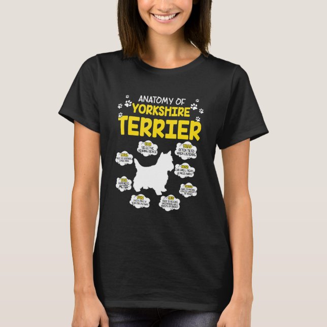 Camiseta Anatomia Do Yorkshire Terrier Dog (Frente)