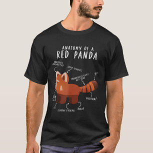 Camiseta Anatomia Do Zoólogo Da Ciência Do Panda Vermelha P