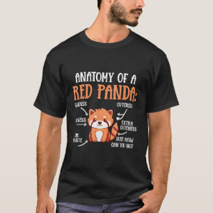 Camiseta Anatomia Do Zoólogo Panda Vermelha Panda