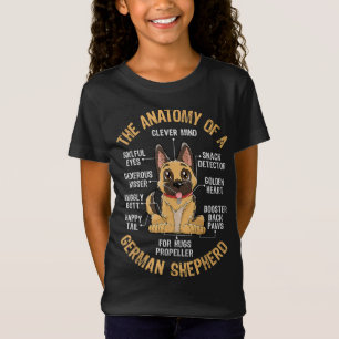 Camiseta Anatomia dos presentes de um cão engraçado German 