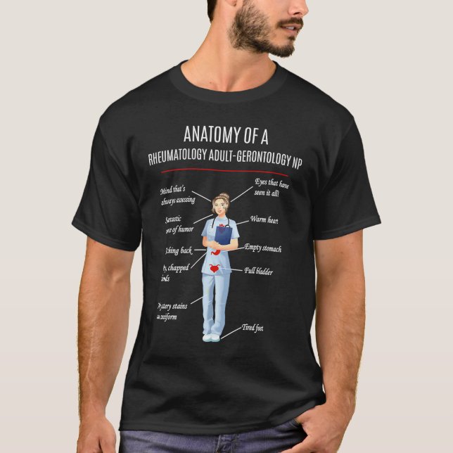 CAMISETA ANATOMIA ENFERMEIRA DE UMA HEUMATOLOGIA ADULTA GER (Frente)