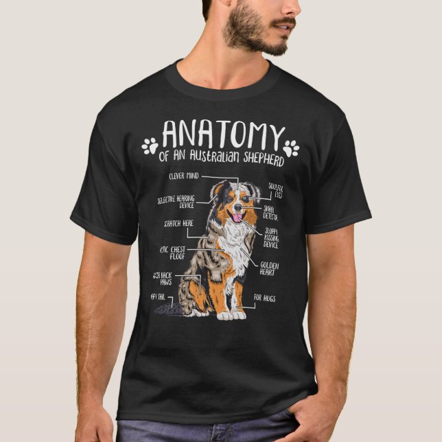 Camiseta Anatomia Engraçada Cachorro Australiano Lover Auss (Frente)