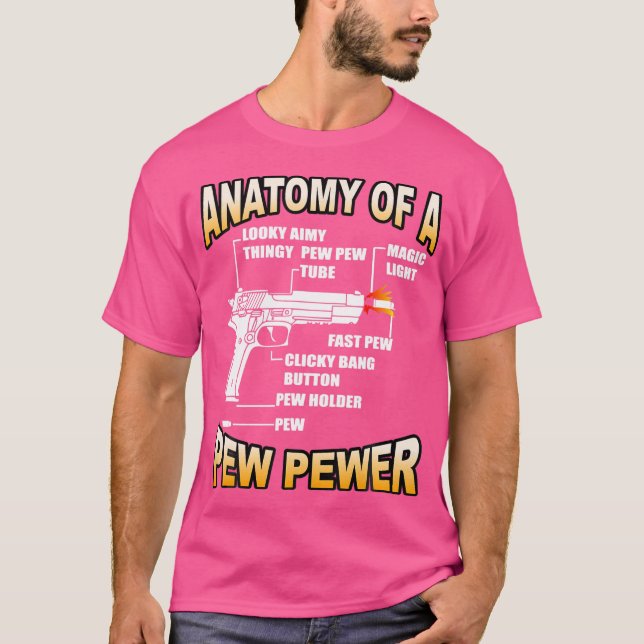 Camiseta Anatomia Engraçada De Um Lover De Arma De Arma De  (Frente)
