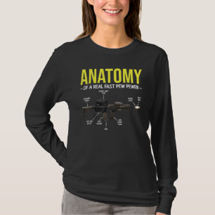 Camiseta Anatomia Engraçada De Uma Segurança De Pewer E Pro