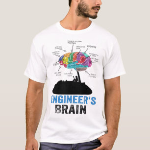 Camiseta Anatomia engraçada do cérebro do engenheiro