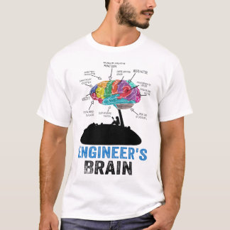 Camiseta Anatomia engraçada do cérebro do engenheiro