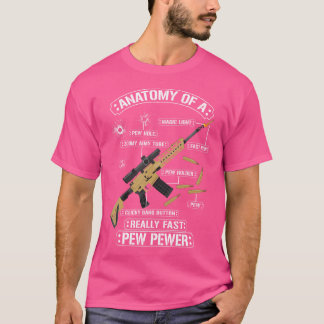 Camiseta Anatomia Engraçada e Sarcástica de uma Espingarda