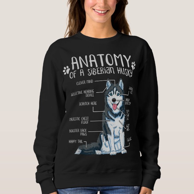Camiseta Anatomia Engraçada Sobremesa-Cachorro Siberiana (Frente)