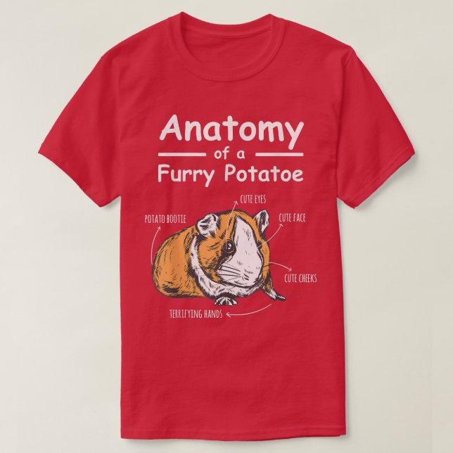 Camiseta Anatomia Furry Batata Hamster Guiné (Frente do Design)